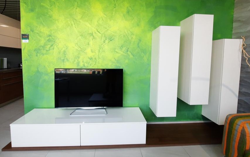 HANÁK TREND – Obývací stěna COMFORT, lamino – ořech hluboký pór, fólie magnolie